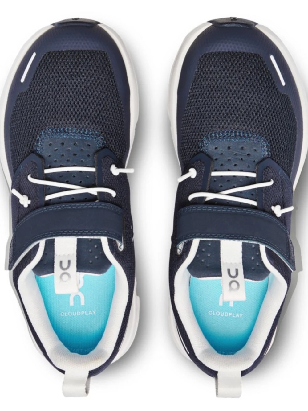 On Running Kids Navy and White Cloudplay Sneakers